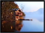 Krajobraz, Jezioro, Domek