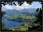 Jezioro, Góry, Lasy, Kurort, Panorama