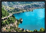 Jezioro Genewskie, Zamek Chillon, Montreux, Szwajcaria, Z lotu ptaka