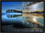 Zima, Jezioro, Drzewa