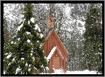 Stany Zjednoczone, Stan Kalifornia, Park Narodowy Yosemite, Kaplica, Las, Zima