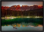 Karersee, Tyrol Południowy, Włochy, Jezioro, Góry