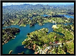 Kolumbia, Guatapé, Miasto, Jeziora, Wzgórza