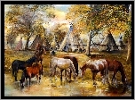 Konie, Rzeka, Osada, Indiańska
