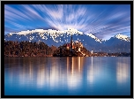 Kościół, Góry, Jezioro, Bled, Słowenia