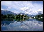 Kóściół, Góry, Jezioro, Bled, Słowenia