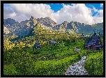 Hala Gąsienicowa, Królowe Rówienki, Droga, Góry Tatry, Drewniane, Domki, Zakopane, Polska