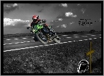 Krzyż, Kask, Motocyklista, Droga