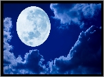 Księżyc, Niebo, Chmury, Noc