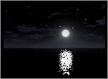 Księżyc, W, Pełni, Morze