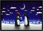 Pingwiny, Księżyc, Czapka