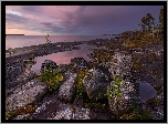 Rosja, Karelia, Jezioro Ładoga, Głazy, Skały, Drzewa