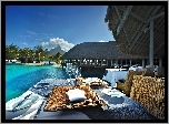 Polinezja Francuska, Bora Bora, Laguna, Restauracja,  Morze