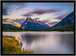 Park Narodowy Banff, Góry, Jezioro, Vermilion Lakes, Las, Drzewa, Alberta, Kanada