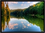 Jezioro, Las, Chmury