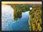 Jezioro Kaunas Reservoir, Park regionalny Kauno marios, Kowno, Litwa, Lasy