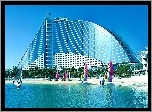 Dubaj, Lato, Żaglówki, Hotel Jumeirah Beach