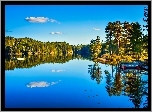 Lato, Jezioro, Lasy, Pomost, Odbicie