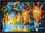 Leonid, Afremov, Park, Spacer, Po Deszczu