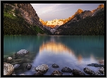 Jezioro, Lake Louise, Góry Skaliste, Kamienie, Park Narodowy Banff, Alberta, Kanada