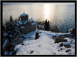 Macedonia, Kościół, Jezioro, Zima