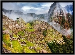 Machu Picchu, Góry, Mgła, Peru