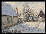 Malarstwo, Peder Monsted, Zima, Wieś, Domy