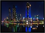 Brisbane, Miasto, Nocą, Drapacze, Chmur, Rzeka, Australia