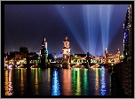 Miasto, Nad, Wodą, Iluminacje
