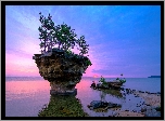 Skały, Drzewa, Jezioro, Michigan