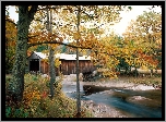 Młyn, Wodny, Rzeka, Jesień, Vermont, Anglia