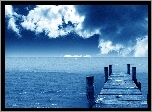 Morze, Molo, Chmury