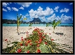 Morze, Plaża, Chmury, Niebo, Bora Bora