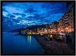 Morze, Plaża, Miasto, Camogli, Włochy
