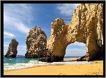 Morze, Plaża, Formacje, Skalne