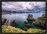 Islandia, Półwysep Snæfellsnes, Góry, Morze, Skały