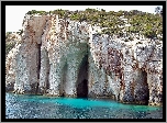 Morze, Wyspa, Zakynthos, Klify, Roślinność