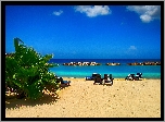 Morze, Plaża, Palma, Leżaki, Wakacje