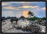 Morze, Plaża, Ławeczka, Promienie, Słońca