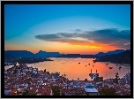 Santorini, Morze Egejskie, Grecja, Z lotu ptaka