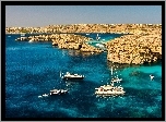 Morze, Jachty, Skały, Malta
