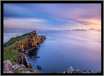 Morze Szkockie, Wybrzeże, Klif, Skały, Latarnia morska, Neist Point Lighthouse, Półwysep Duirinish, Wyspa Skye, Szkocja