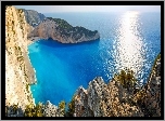 Morze, Zatoka, Skały, Plaża, Zakynthos, Grecja