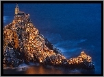 Chiesa di San Pietro - kościół św. Piotra, Miasteczko Portovenere, Region Liguria, Włochy, Morze Liguryjskie, Skały, Światła