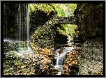 Stany Zjednoczone, Park Narodowy Watkins Glen, Wodospad, Skały,  Most