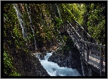 Wąwóz Wimbachklamm, Góry, Pomost, Rzeka Wimbach, Most, Ramsau bei Berchtesgaden, Niemcy