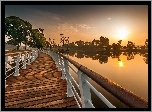 Most, Rzeka, Wschód Słońca, Malezja