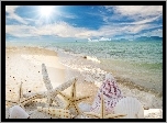 Muszelki, Niebo, Morze, Plaża, Lato