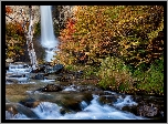 Argentyna, Patagonia, Skały, Wodospad, Salto do Chorrillo, Park Narodowy Los Glaciares, Rzeka, Jesień, Drzewa