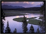 Stany Zjednoczone, Park Narodowy Yellowstone, Rzeka, Góry, Lasy